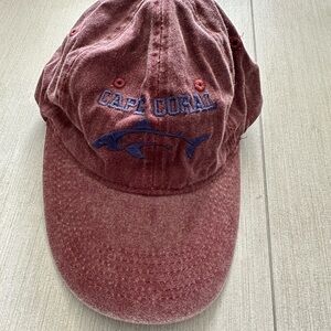 Women's Red Shark Embroidered Cap.
